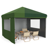 Garvee 10' X 10' Commercial Instant Pop-Up Canopy Tent, Heavy-Duty 210D Oxford Fabric with UV 50+ & Waterproof, 3 Removable Sidewalls for Farmers Markets, Outdoor Events, Sandbags Included, Green - Green