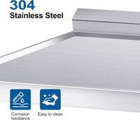 Garvee 40"D x 20"W x 37"H Durable Stainless Steel Utility basin with Pull-Out Faucet Freestanding Single Bowl Laundry Room basin with Workbench & Drawer Storage – Ideal for Kitchen, Laundry, Farmhouse or Outdoor Use – Stainless Steel Color