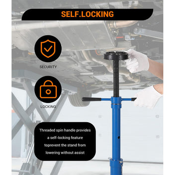 Garvee 3/4 Ton Underhoist Support Stand - 1655 lbs Capacity Jack Stand with 38.4" to 75.4" Lifting Range for Vehicle Lifting and Support, Blue