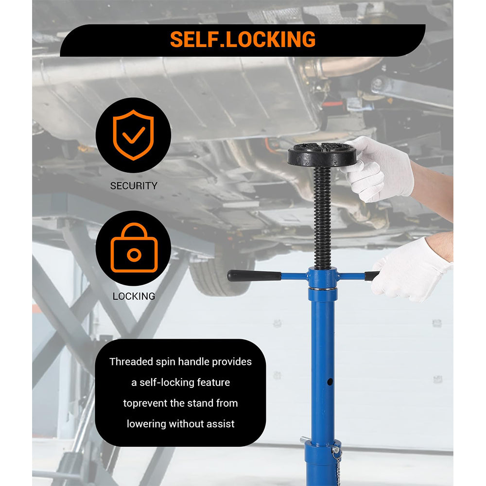 Garvee 3/4 Ton Underhoist Support Stand - 1655 lbs Capacity Jack Stand with 38.4" to 75.4" Lifting Range for Vehicle Lifting and Support, Blue