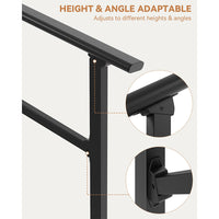 Garvee 3-Step Metal Handrail – Outdoor Stair Railing for Steps with Black Finish