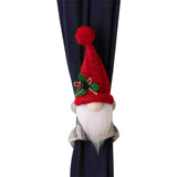 Garvee Christmas Curtain Tieback Hold Back Fastener with Magic Sticker Cute Rudolf Faceless Doll Curtain Buckle for Home Office Window red