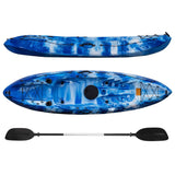 Garvee Fishing Kayak - 9.3FT Sit on Top, with Paddle & Comfortable Seat for Adults - Blue+White