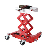Garvee 450 LBS Capacity Low Profile Transmission Jack with 2M Safety Straps, 7-23 in Lift Range, Heavy Duty Auto Repair Lifting Jack, Red, Compact Vehicles - Red