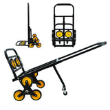 Garvee Portable Stair Climbing Hand Truck Luggage Cart, Heavy-Duty Hand Truck Dolly 330 lbs Load Capacity, Foldable Stair Climber Hand Trucks with Adjustable Handle, All Terrain Cart for Stairs (Yellow) - Yellow