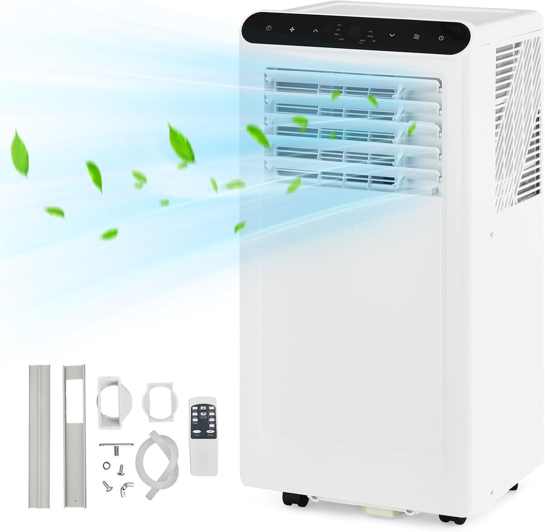 Garvee 8000 BTU Portable Air Conditioners Cool Up to 350 Sq.Ft,3 IN 1 Portable Ac Unit with Remote Control/LED Display/24Hrs Timer/Window Installation Kit & Low Noise for Home/Hotel/Office - Black Top
