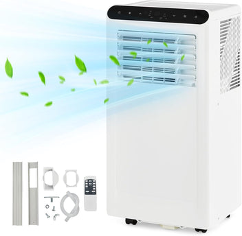 Garvee 8000 BTU Portable Air Conditioners Cool Up to 350 Sq.Ft,3 IN 1 Portable Ac Unit with Remote Control/LED Display/24Hrs Timer/Window Installation Kit & Low Noise for Home/Hotel/Office - Black Top