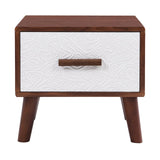 Garvee TV Stand Media Entertainment Center for TVs Up to 70" Brown+White Solid Wood+MDF Living Room - Brown+White