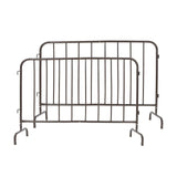 Garvee 2 Pack Interlocking Steel Barricade 5 ft Heavy-Duty Metal Barricade Rust-Proof Powder Coated Outdoor Crowd Control