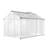 Garvee 6.25 x 10 Ft Greenhouse Aluminum Alloy Frame Polycarbonate Panel Outdoor Gardening Green - Silver
