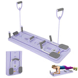 Garvee Purple Folding Pilates Reformer Lightweight Floor Board Small Foldable At Home Fitness Equipment - B