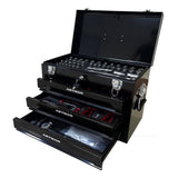 Garvee 3-Drawer Metal Toolbox With Ball-Bearing Drawer Slides Portable Tool Chest Organizer For Workshop Garage Steel Black - Black