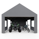 Garvee 13'x25' Portable Garage with 4 Roll-Up Doors & Windows, Heavy Duty Carport for Car, Truck, Boat, PE Tarp Canopy