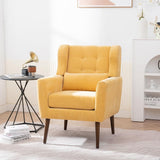 Garvee Modern Accent Upholstered Foam Filled Living Room Armchair for Bedroom Office Dorm, Chenille Yellow Square