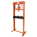 Garvee 12-Ton Hydraulic Shop Press - H-Frame with Adjustable Height, Movable Plates, and Dust Cover for Garage and Professional Use, Orange - Orange+Black