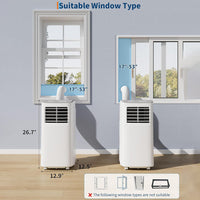 Garvee 8000 BTU Portable Air Conditioner, 3-in-1 Dehumidifier Fan, 24h Timer, Cools 350 Sq Ft, Remote Control, Efficient Cooling for Bedroom Home White