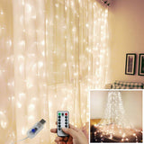 Garvee LED Christmas Curtain Fairy Lights,Indoor Outdoor Watertight Hanging Window Lights,USB Remote Control String Lights,Bedroom/Outside/Wall/Door/House/Garden Xmas Decorations 3X3 300led is White - 3*3 300led is white