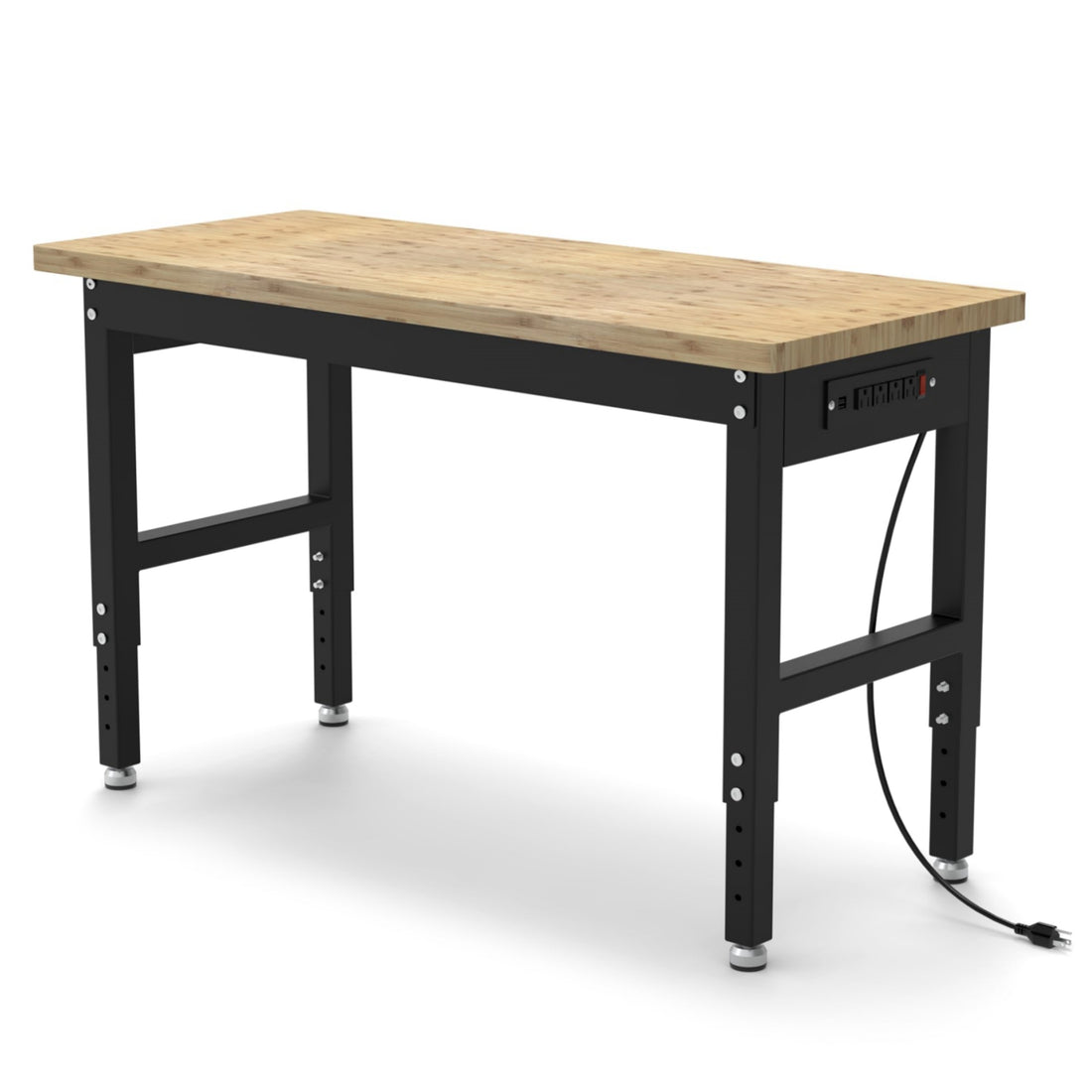 Height Adjustable Workbench, 48X24 Inch,2200 Lbs Weight Capacity with Power Socket,Cable for Garages, Workshops, Homes & Offices