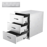 Garvee 14" W x 23" H x 21" D Outdoor Kitchen Drawers, Flush Mount Triple Access BBQ Drawers,BBQ Island Drawers for Outdoor Kitchens or BBQ Island Patio Grill Station