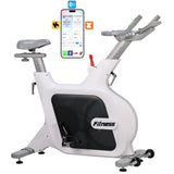 Garvee Exercise Bike, Stationary Bikes for Home with 32-Level Quiet Magnetic Resistance, Electromagnetic Spin Bike with LCD Display for 7 Types of Data, Including Pulse, Calories, and Distance Etc - White