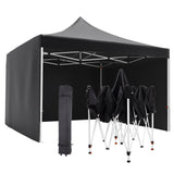 Garvee 10x10 Instant Pop-Up Gazebo - Waterproof Canopy with 3 Sidewalls & Windows for Outdoor Weddings & Patios (Black) - Black