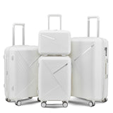 Garvee Luggage Sets 4 Piece Expandable Lightweight Suitcase With 4 Double 360 Degrees Mute Spinner Wheels TSA Lock Travel Luggage White - White