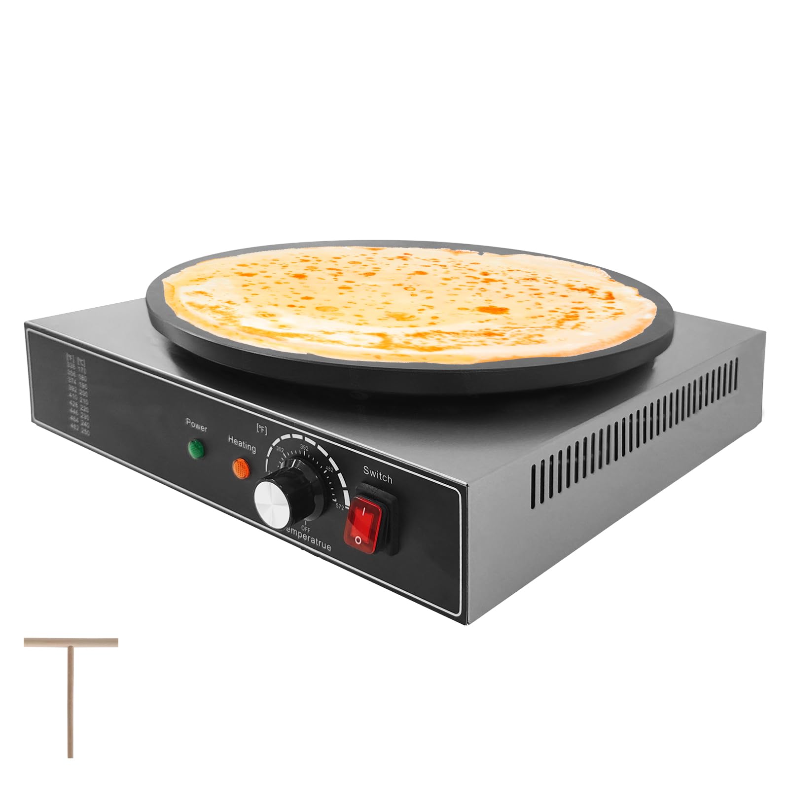 Garvee Garvee Electric Crepe Maker 1750W 110V Flat Plate Non-Stick Commercial