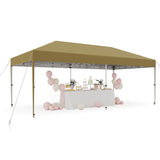 Garvee 10'x 20' Pop up Canopy Tent with 210 D Oxford Fabric, Portable Instant Commercial Canopy Including 12 Stakes 6 Sandbags for Farmers' Market, Wedding Event, Outdoor Camping, Khaki - Khaki