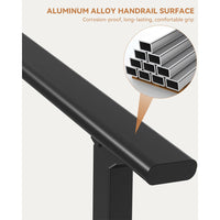 Garvee 3-Step Metal Handrail – Outdoor Stair Railing for Steps with Black Finish