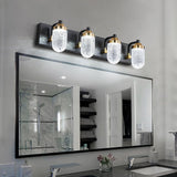 Garvee Modern Bathroom Vanity Light 5 Heads Black Transparent Glass Lampshade 110V 6000K Farmhouse Wall Sconce - Black 5 Heads