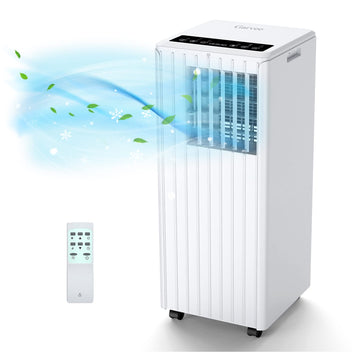 Garvee 8000 BTU Portable Air Conditioner, 3 In 1 AC Unit Built-In Cool, Dehumidifier & Fan for Rooms Up to 350 Sq.Ft, Energy Saving AC with Remote/24H Timer for Dorms/Indoor Rooms - White