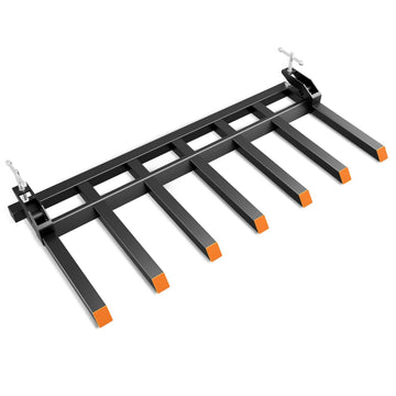 Garvee 68” Clamp on Debris Forks for Tractor Bucket, Heavy Duty 5500lbs Clamp on Pallet Forks Bucket, Efficient Clean-up, Quick Attach Pallet Forks for Loader Bucket Skid-steer Tractor