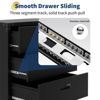 Garvee Rolling Tool Cabinet Metal Storage With Wheels 3 Drawer For Garage Workspace, Durable Metal, Spacious, Black