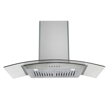 Curved Glass Range Hood 30 Inch 450 CFM 3 Speed Gesture Sensing &Touch Control, Timer, 2m Duct for Ductless/Ducted Convertible Stove Kitchen