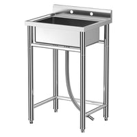 Garvee Utility Sink,24"D x 28"W x 40"H Independent Sink Without Faucet,Adjustable Support Feet,Stainless Steel Sink with Hot & Cold Hoses,Stainless Steel Sink Suitable For Kitchen And Restaurant Use