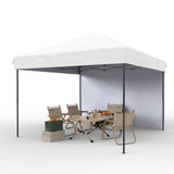Garvee 10'x10' Pop-Up Canopy Tent with Sidewall - Portable Gazebo with Stakes & Ropes for Outdoor Events, Patio, Party, Camping, White - White
