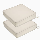 Garvee Set of 2 19x19x4 Inch Outdoor Chair Cushions, Waterproof Patio Seat Cushions for Outdoor Furniture, Garden Sofa Couch Chair Cushions with Ties, Khaki - Khaki