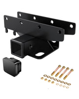 Garvee 2-inch Rear Bumper Tow Trailer Hitch Receiver Kit Compatible with 2007-2018 Jeep Wrangler JK 4-Door，2-Door (Excludes JL Models) - Black