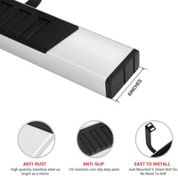 Garvee 6" Running Boards for 2007-2018 Silverado/Sierra 1500 Extended/Double Cab, 2007-2019 Silverado/Sierra 2500/3500 HD Extended/Double Cab | Black Aluminum Side Steps Nerf Bars