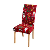 Garvee 1 Pcs Christmas Chair Covers Removable Washable Stretch Xmas Tree Snowman Elk Chair Slipcovers for Dining Hotel Party Wedding Holiday Party Decor - Christmas D