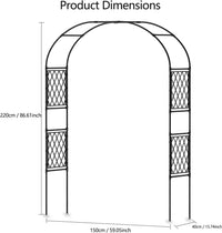 Garvee Metal Garden Arbor, 86.6" x 59" Arch Trellis for Climbing Plants, Weather-Resistant Decorative Wedding Archway, Sturdy Iron Frame, Outdoor Black Garden Arch for Patio, Lawn, Pathway, Event Party Back
