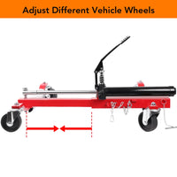 Garvee 4Pcs Car Wheel Dolly Hydraulic Tire Jack 12'' Wheel Vehicle Positioning Jack Red for Auto Repair Garage Towing