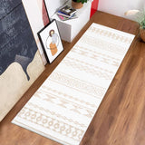 Garvee 2x8 Long Hallway Runner Rug Kitchen Rug Runner Moroccan Area Rug Mat Boho Farmhouse Washable Runner Rug Mat for Living Room Entryway Hallway Laundry - Light Coffee