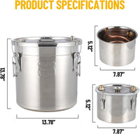 Garvee 8 Gal / 30L Alcohol Still, Stainless Steel Home Distillation Kit with Copper Tube and Built-In Thermometer, 3 Pots Multifunctional Wine Making Kit for Diy Whiskey Wine Brandy