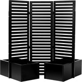 Garvee 52x70x28 Privacy Screen Metal Garden Fence Panel with Planter Box, 3-Panel Freestanding Divider, Self-Draining Raised Beds, Durable Metal, Outdoor Patio Deck Yard