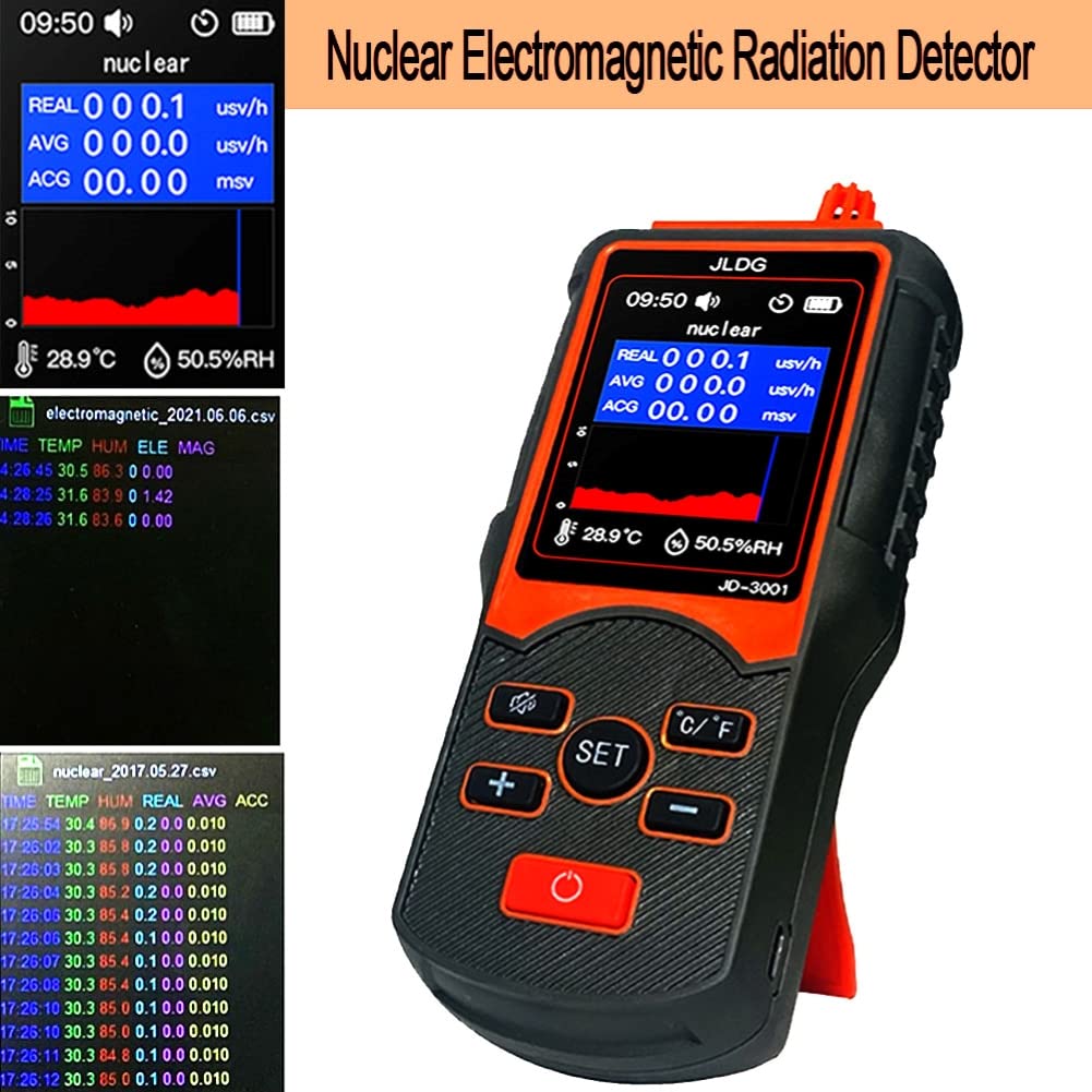 Geiger Counter, JD-3001 Radiation Detector, Portable Geiger Counter Dosimeter for Nuclear Radiation Electromagnetic Radiation, EMF Meter