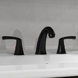 Garvee Bathroom Faucet 3 Hole 8 Inch Widespread Bathroom Faucet - 8 Inch / Black - 