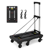 Garvee Folding Hand Truck 500 Lb Capacity Collapsible Dolly Cart with 6 Wheels & 2 Elastic Ropes PP Base Adjustable Handle for Moving, Travel, Shopping, Home, Office