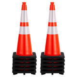 Garvee Traffic Cones 28 in PVC Orange Safety Road Parking Cones with 2 Reflective Collars for Construction and Traffic Control, 10 PCS, Durable
