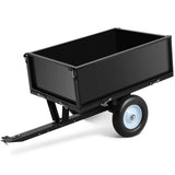 Garvee 500LBS Heavy Duty Tow Behind ATV Trailer Dump Cart, Pull Behind Yard Wagon Cart with 2 Wheels, Lawn Mower Cart for Lawn Mower Tractor, ATV, UTV